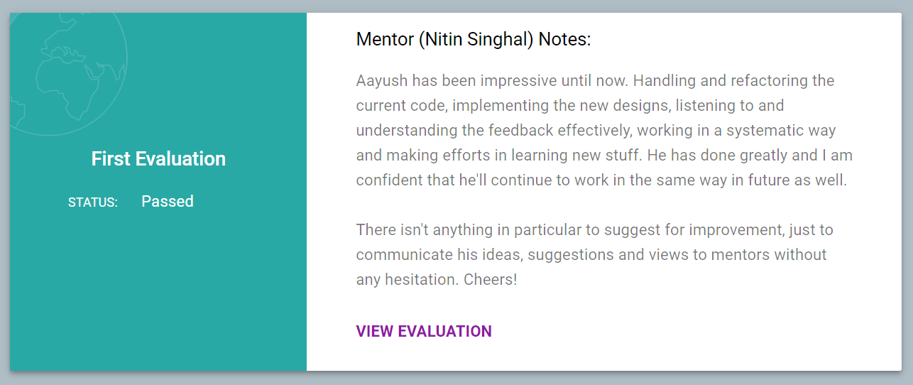 First Evaluations